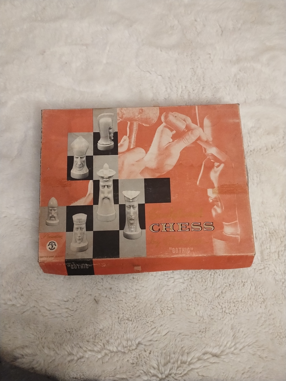 Vintage Chess Game Set in Orange Box